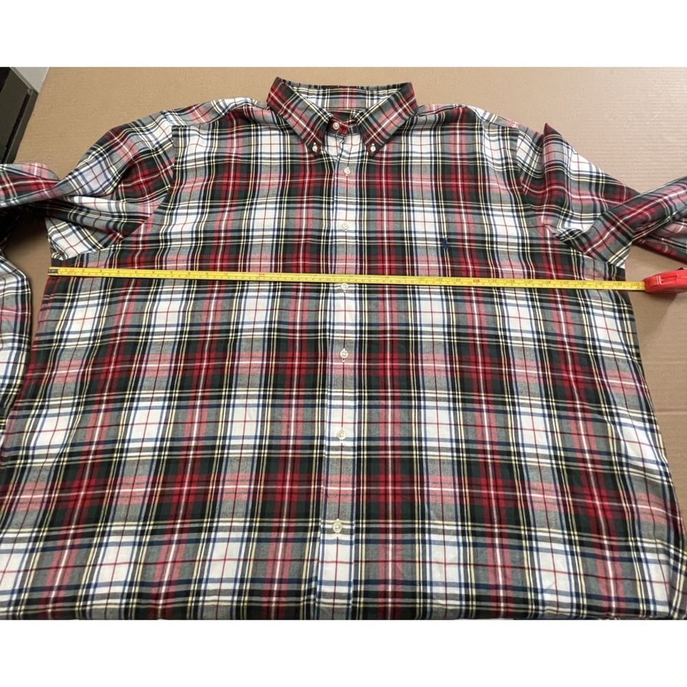 Ralph Lauren Shirt Mens 3XB Big Tartan Red/White Plaid Long Sleeve Flannel‎ - Picture 6 of 12
